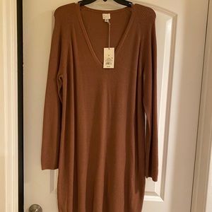 Long Sleeve V-Neck Sweater Dress - A New Day Brand